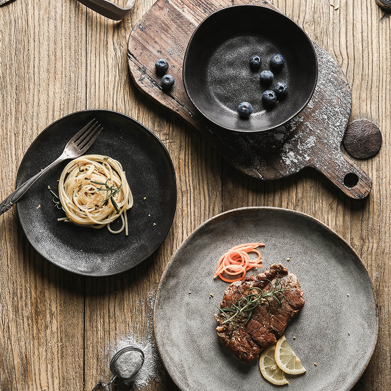 A Japanese kiln ceramic tableware creative hotel steak plate