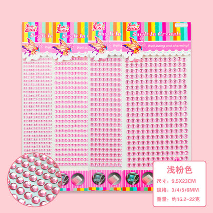A diamond sticker handmade creative diamond pearl sticker flat bottom diamond decorative car sticker acrylic diamond universal color sticker - Mixbatch
