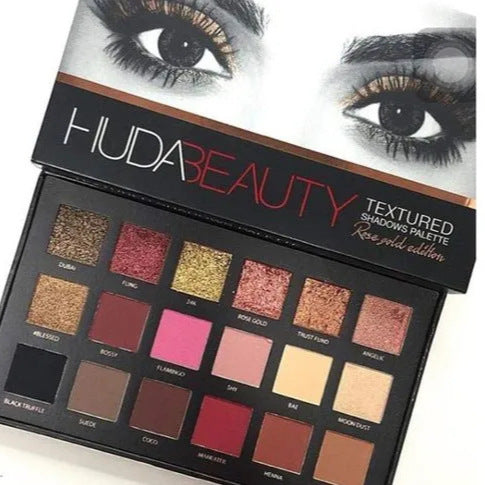 A huda 18-color eyeshadow 1st generation 3rd generation desert eyeshadow gold empowered inverted rose snowflake 18-color eyeshadow - Mixbatch