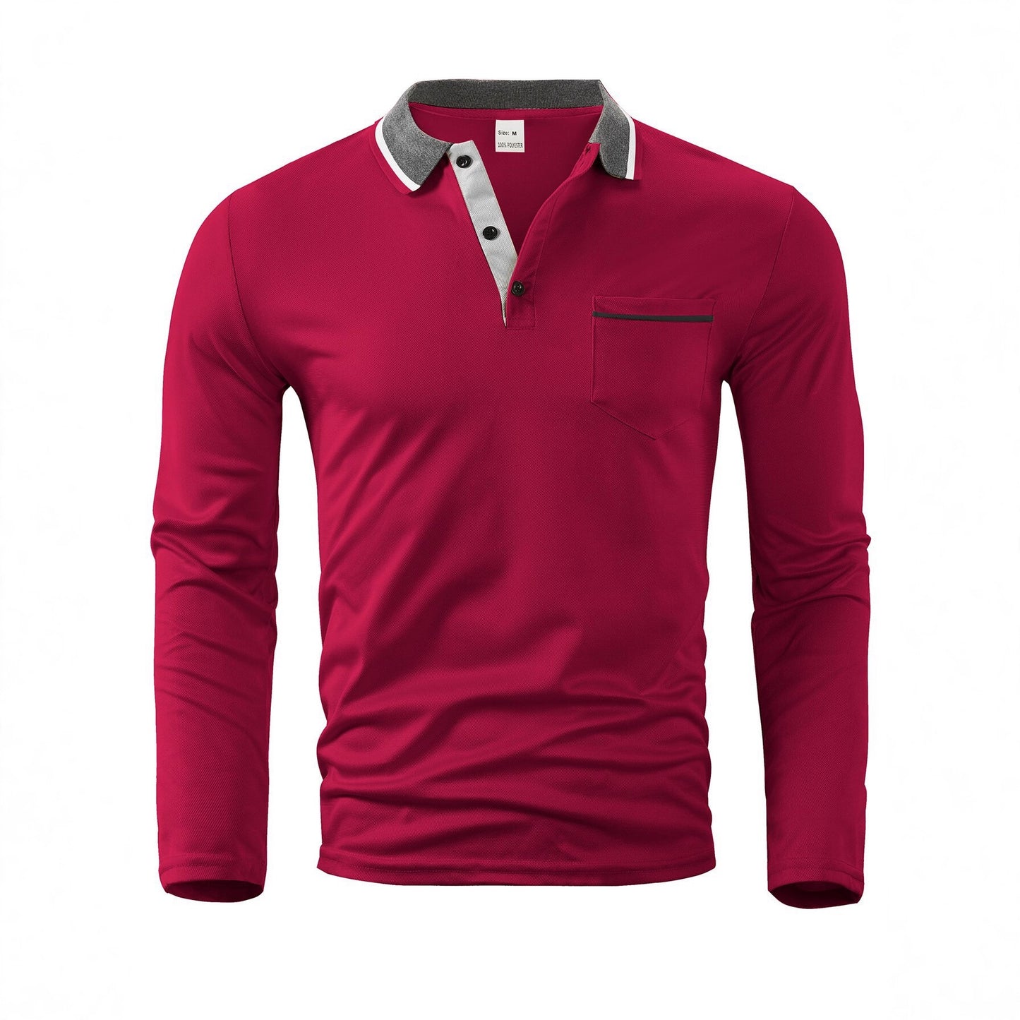 A European and American cross-border men's polo shirt fashion lapel golf wear men's sports long-sleeved POLO shirt wholesale