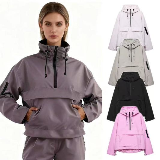 A hooded jacke