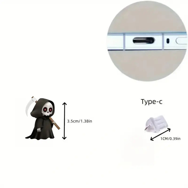 A Cross-border explosion Acrylic mobile phone dust plug Love milk tea dog and cat pendant Pendant Type-C oval interface