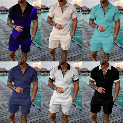 A short-sleeved shorts set