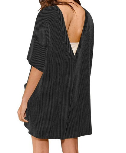 European and American cross-border Amazon independent station 2025 new products for women's loose pockets V-neck short-sleeved jumpsuits