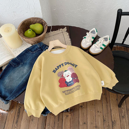 A children's crew neck sweater