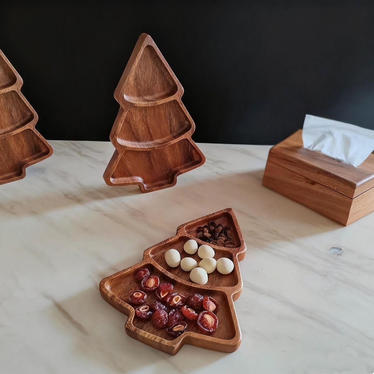 طبق وجبات خفيفة على شكل شجرة عيد الميلاد، طبق فواكه منزلي، طبق زينة حديقة عيد الميلاد