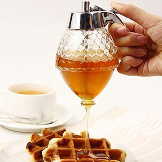Honey bottle syrup juice dispenser acrylic honey syrup dispensing honey jar squeezer - Mixbatch