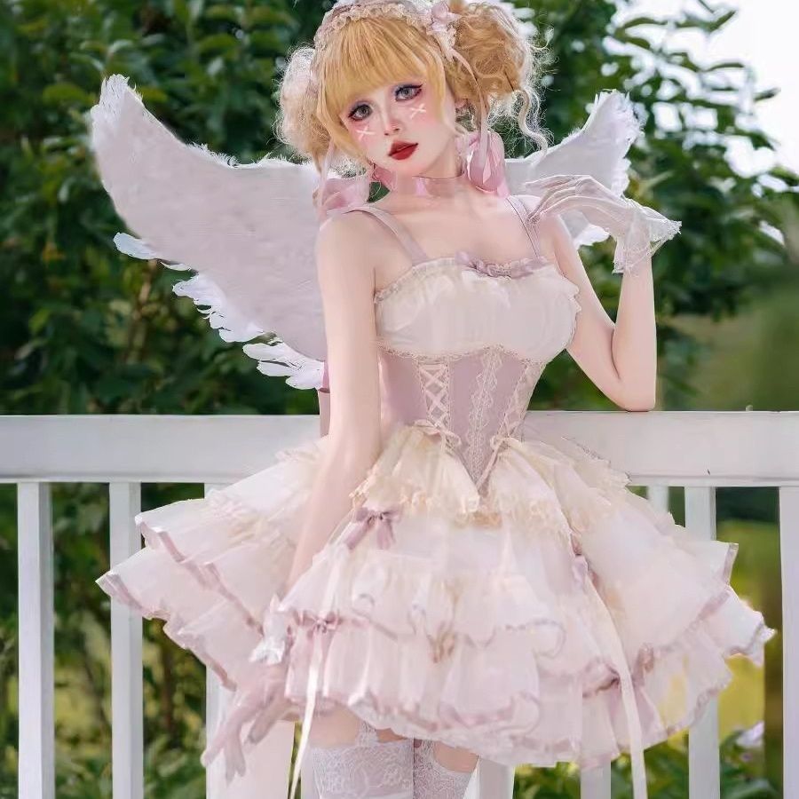 P dog short ballet dress dress dress lolita girl cute lolita little fresh spring