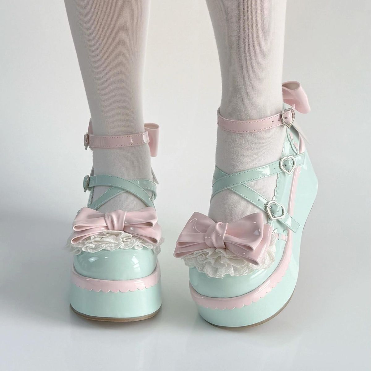 P lolita small leather shoes lolita shoes women's Japanese soft girl jk spring new platform bow Mary Jane shoes