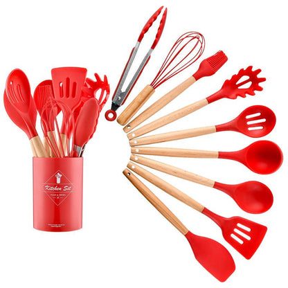 PP handle silicone kitchenware 12 piece set non-stick spatula cooking tools