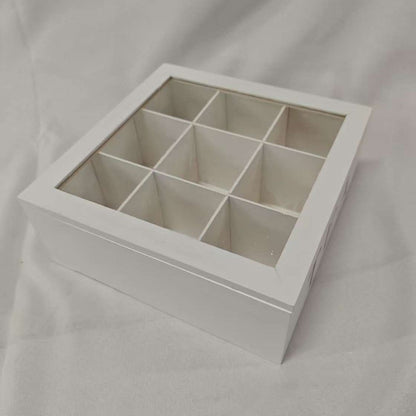 A desktop storage wooden box for tea bags and coffee bags