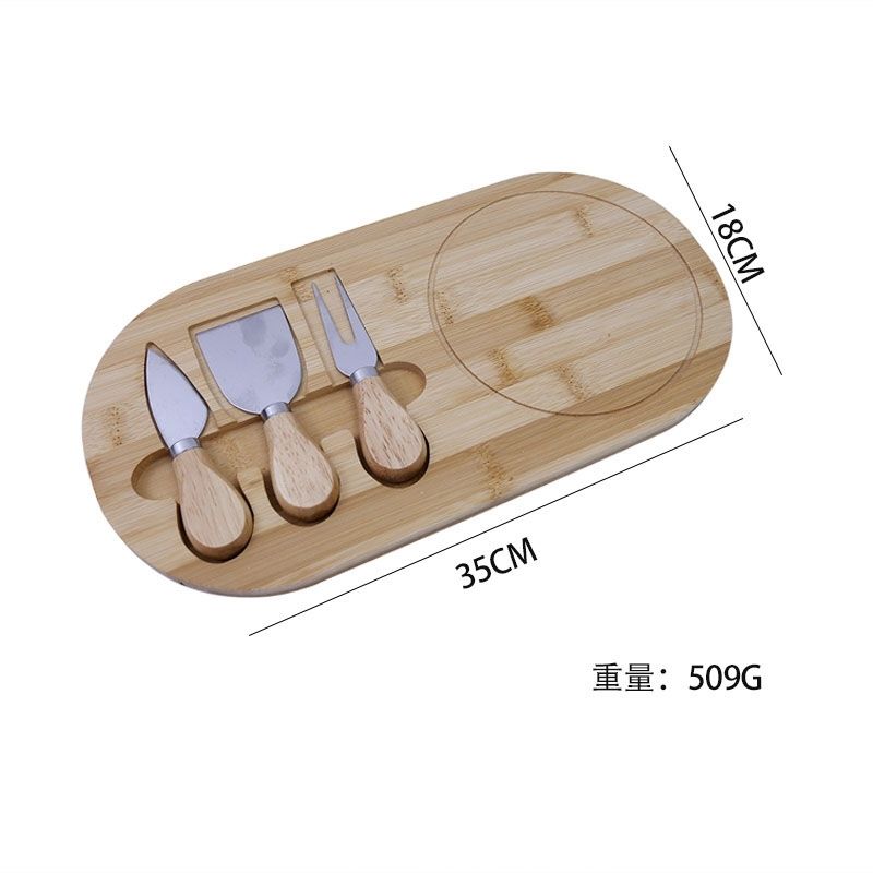 P stainless steel simple bamboo cheese cheese butter knife board set western food cut fruit with knife cutting board