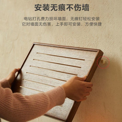 P solid wood walnut meter box decorative picture
