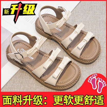 P new summer summer girl beach soft bottom Roman big children sandals