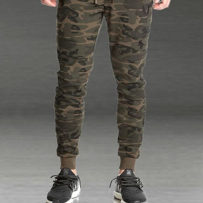 P Sports Men's Spring and Autumn Slim-fit Pants Running Training Tie Foot Embroidery Casual Elastic Slim-fit Cotton Pants