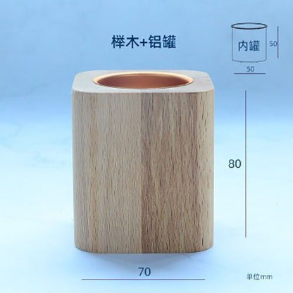 P succulent flower pot black walnut solid wood table ornament