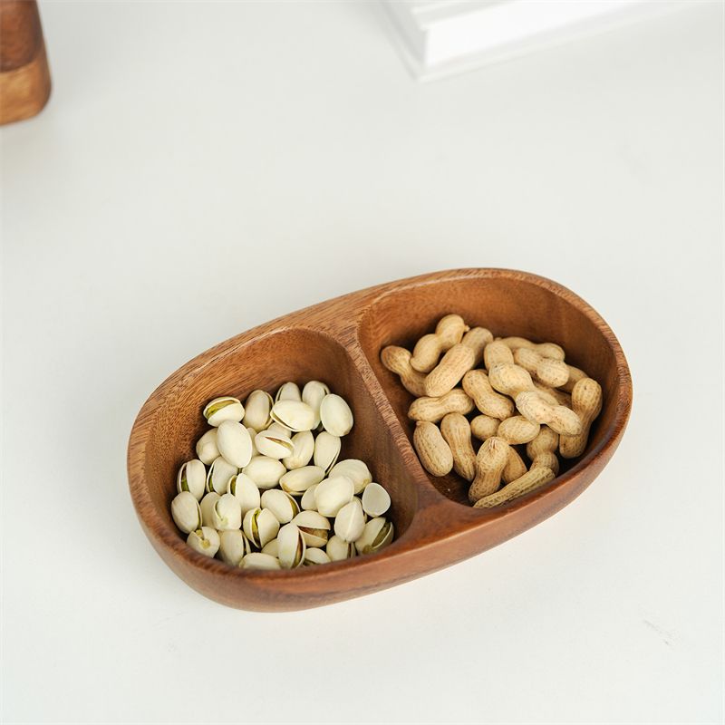 وعاء قارب مزدوج الشبكة مصنوع بالكامل من خشب الجوز، الحد الأدنى للطلب: 50 قطعة 