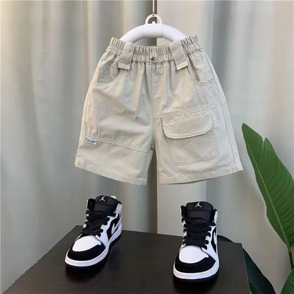 P boys loose cotton overalls