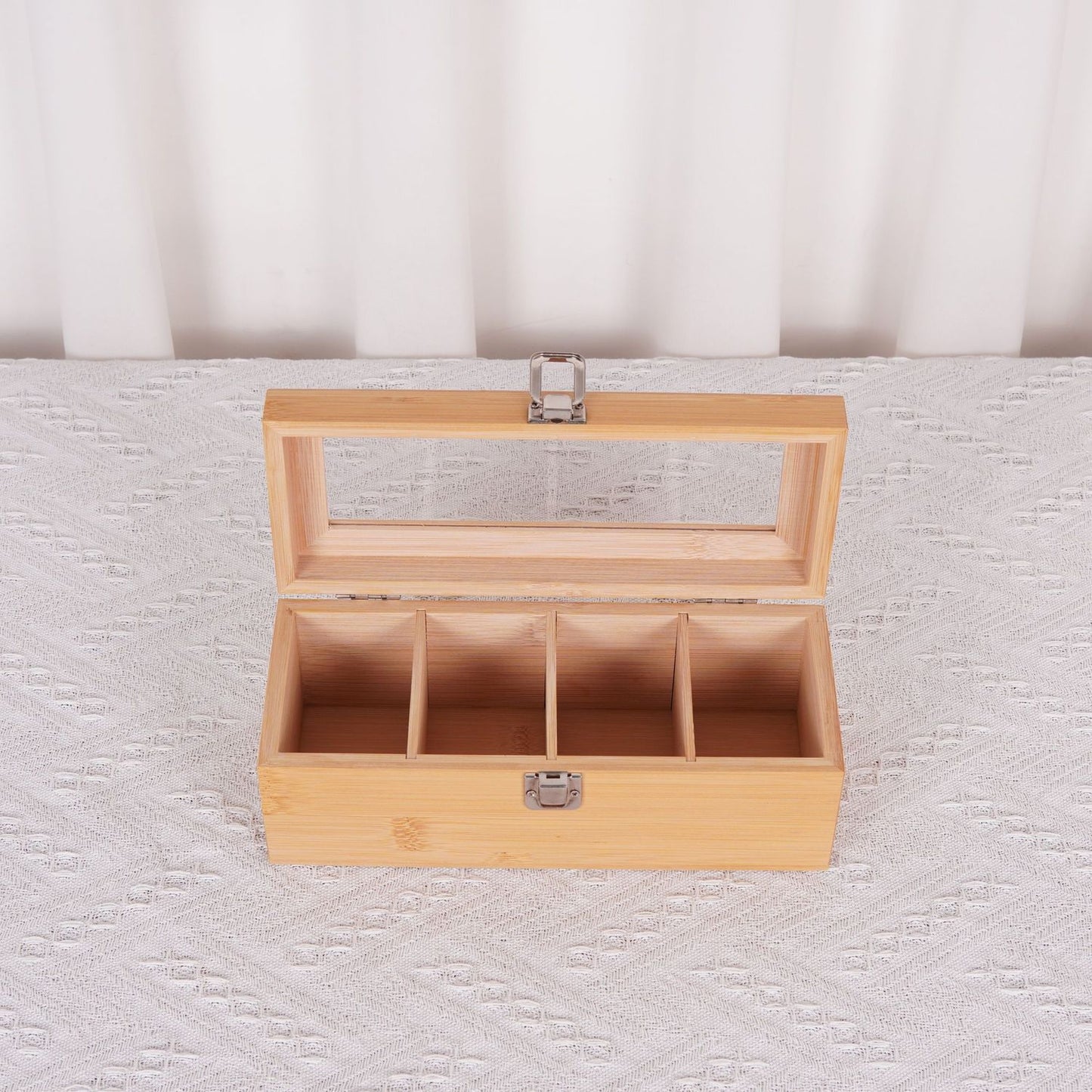 P Bamboo Wood Doge Wenwan Walnut Storage Box Babao Tea Coffee Storage Box Yagli Board Transparent Solid Wood Finishing Box