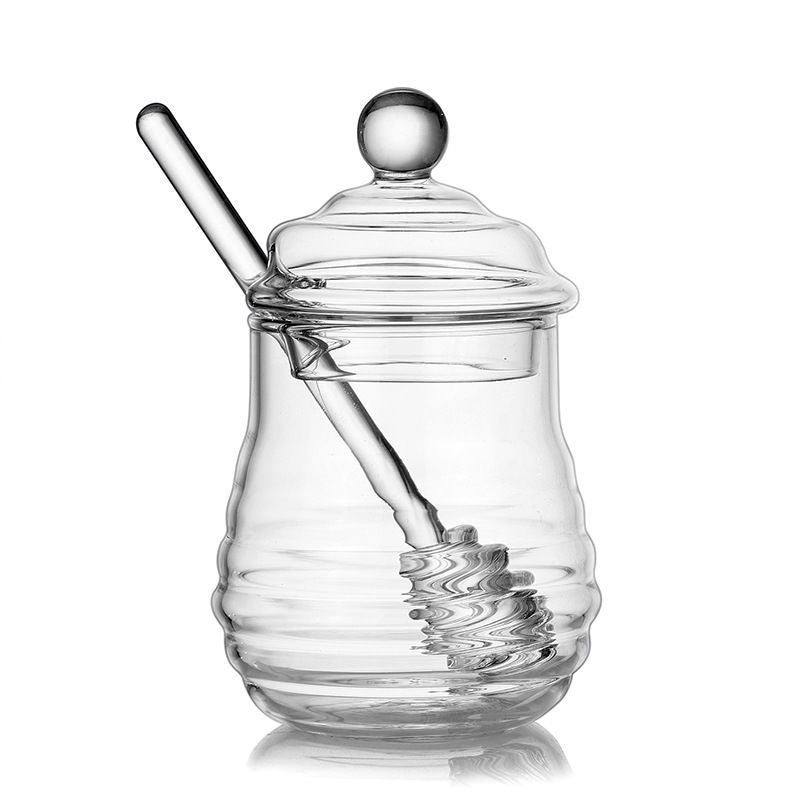 P Jam honey glass jar