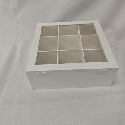 A desktop storage wooden box for tea bags and coffee bags