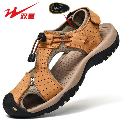 P men's sandals leather surface