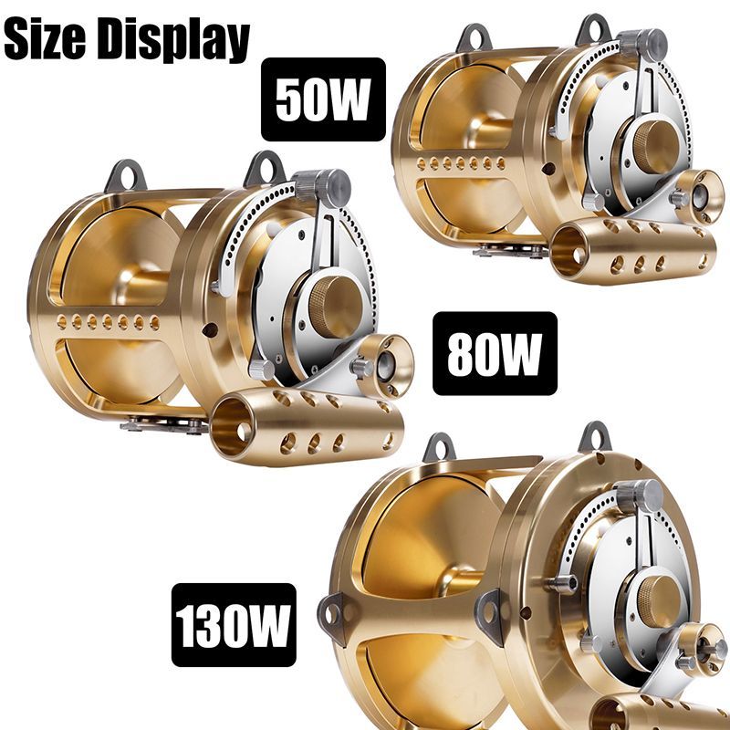 A oversized model all-metal drum CNC deep-sea iron plate steamer fishing sea fishing slow rock fishing giant golden gun wheel
