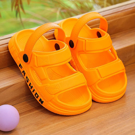 P Korean version of boys' cool slippers dual-purpose new summer wear-resistant middle-aged and older children's soft-soled non-slip children's student beach shoes