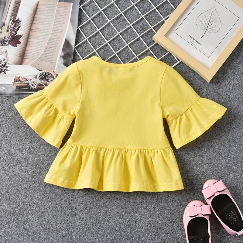 P Summer Girls Short Sleeve T-Shirt Baby Girl Infant Summer Clothing Trendy Children's Top 1 Children's Summer Clothes