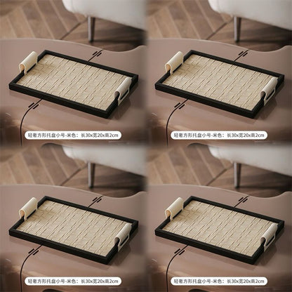 P Light luxury leather aromatherapy tray, living room coffee table entrance key, jewelry storage, hotel beauty salon desktop ornament