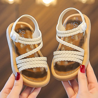 P new large, medium and children's fashion trendy version little girl princess shoes beach cool slippers