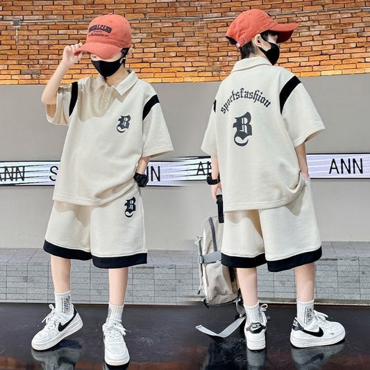 P Boys Summer POLO Shirt Short Sleeve Set