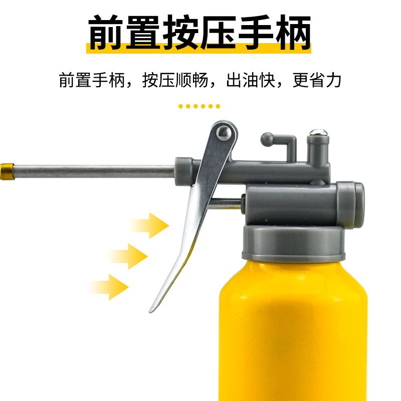 High pressure machine oil gun, household drip pot, manual refueling pot, oil pot, long mouthed transparent gear oiler, machine oil pot - Mixbatch