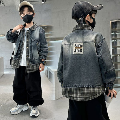 A children's denim jacket baby foreign Korean version of boys' handsome children's jacket spring and autumn models