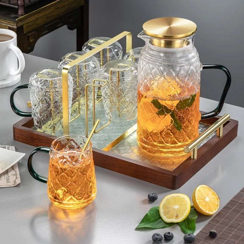 P Solid wood glass tray Small household rectangular walnut solid wood cup storage Fruit living room coffee table Tea snack plate