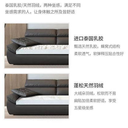 沙发极简真皮懒人客厅沙发头层真皮超大羽绒超深乳胶沙发 - Mixbatch