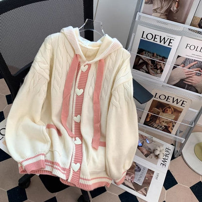 P autumn new wear loose wear age-reducing knitted cardigan
