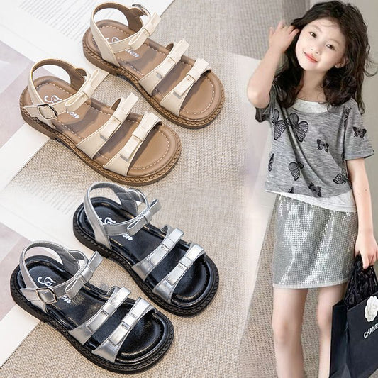 P new summer summer girl beach soft bottom Roman big children sandals