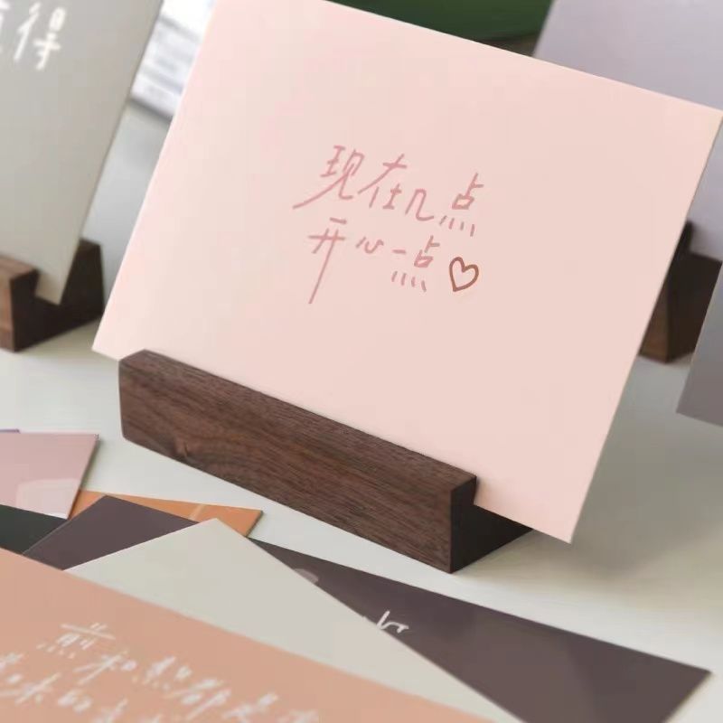 P solid wood creative photo ins desktop business card base