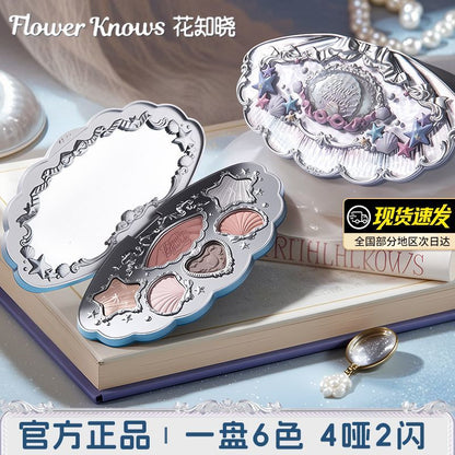 P Flower Knowledge Shell Pearl Eyeshadow Matte Pearl Six Color Eyeshadow Comprehensive Daily Versatile Genuine New Product Genuine
