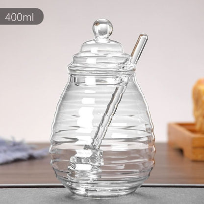 P Jam honey glass jar