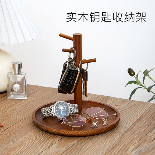 P Solid wood key hanger table storage rack