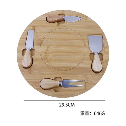 P stainless steel simple bamboo cheese cheese butter knife board set western food cut fruit with knife cutting board