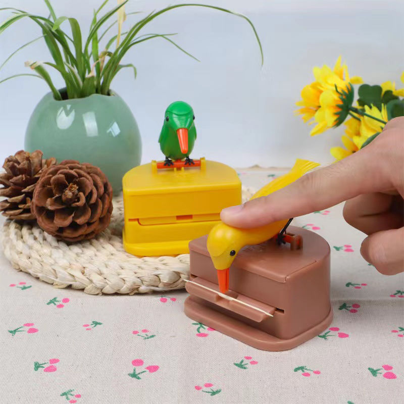 Push-type bird toothpick box creative Douyin same cute toothpick tube bird toothpick box - Mixbatch