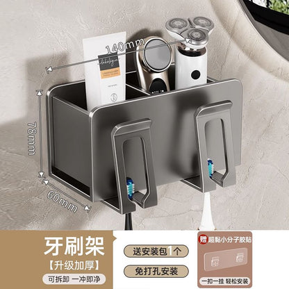 Bathroom toothbrush holder without punching holes, removable for cleaning, brushing teeth, mouthwash cups, bathroom household toothbrush holders, toothbrush holder - Mixbatch