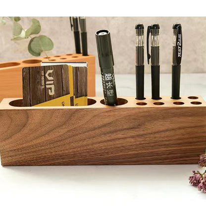 P Solid wood multi-functional pen holder