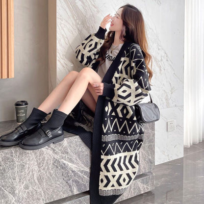 P sweater long jacket