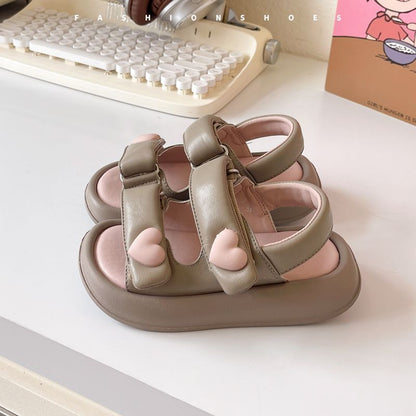 P Summer Little Girl Princess Shoes Lightweight and Lightweight Open-toed Beach Shoes