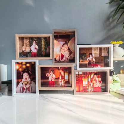 A retro American style wall decoration 6 grid 6 inch one-piece wall hanging photo frame image frame creative combination decorative photo wall