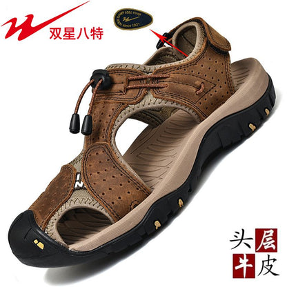P men's sandals leather surface